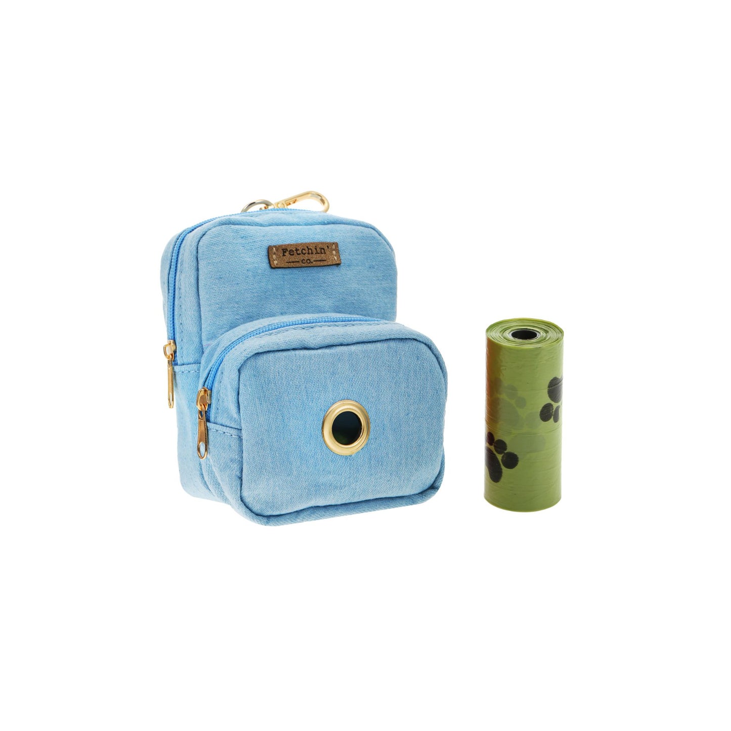 Chambray Mini Backpack Pet Waste Bag & Treat Holder