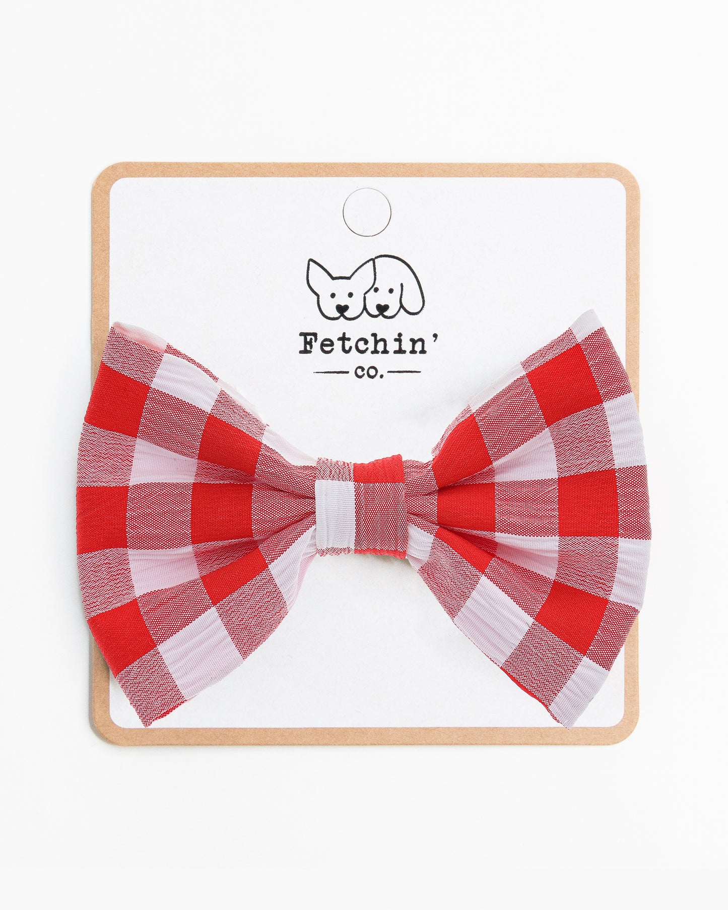 Red Gingham Collar Bow Tie