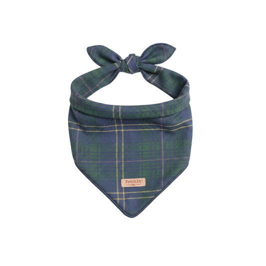 Navy Plaid Bandana