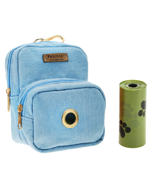 Chambray Mini Backpack Pet Waste Bag & Treat Holder