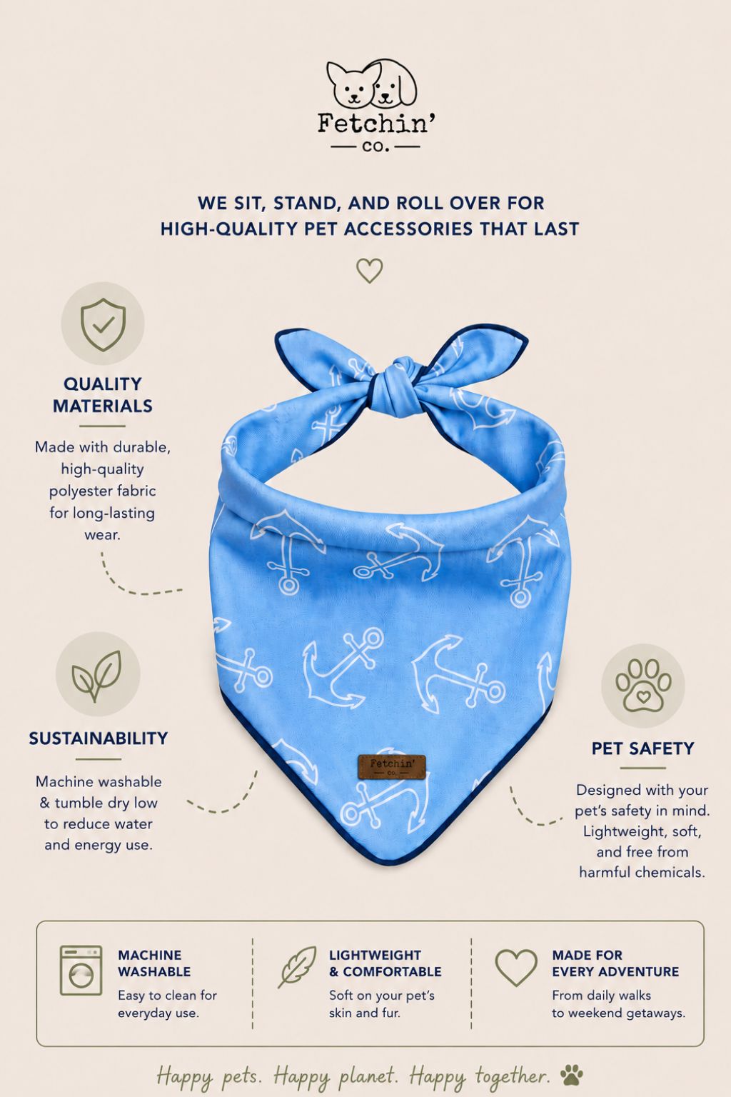 Anchor Printed Bandana