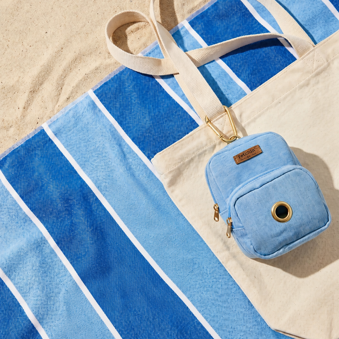 Chambray Mini Backpack Pet Waste Bag & Treat Holder