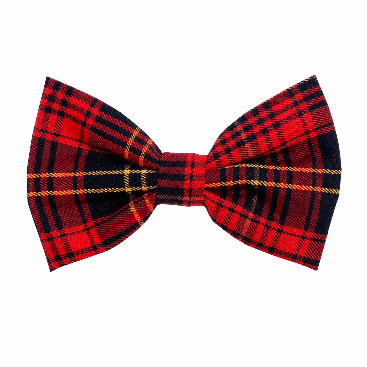 Red Plaid Collar Bow Tie