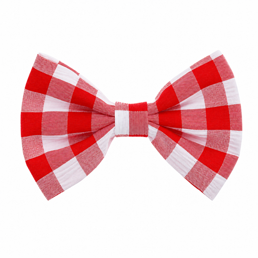 Red Gingham Collar Bow Tie