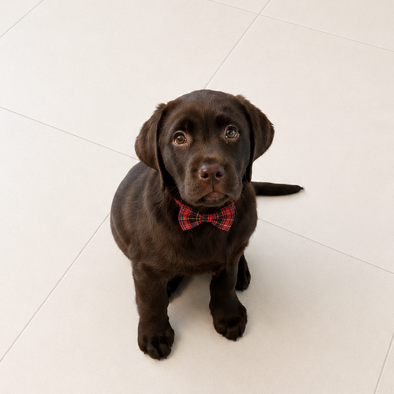 Red Plaid Collar Bow Tie