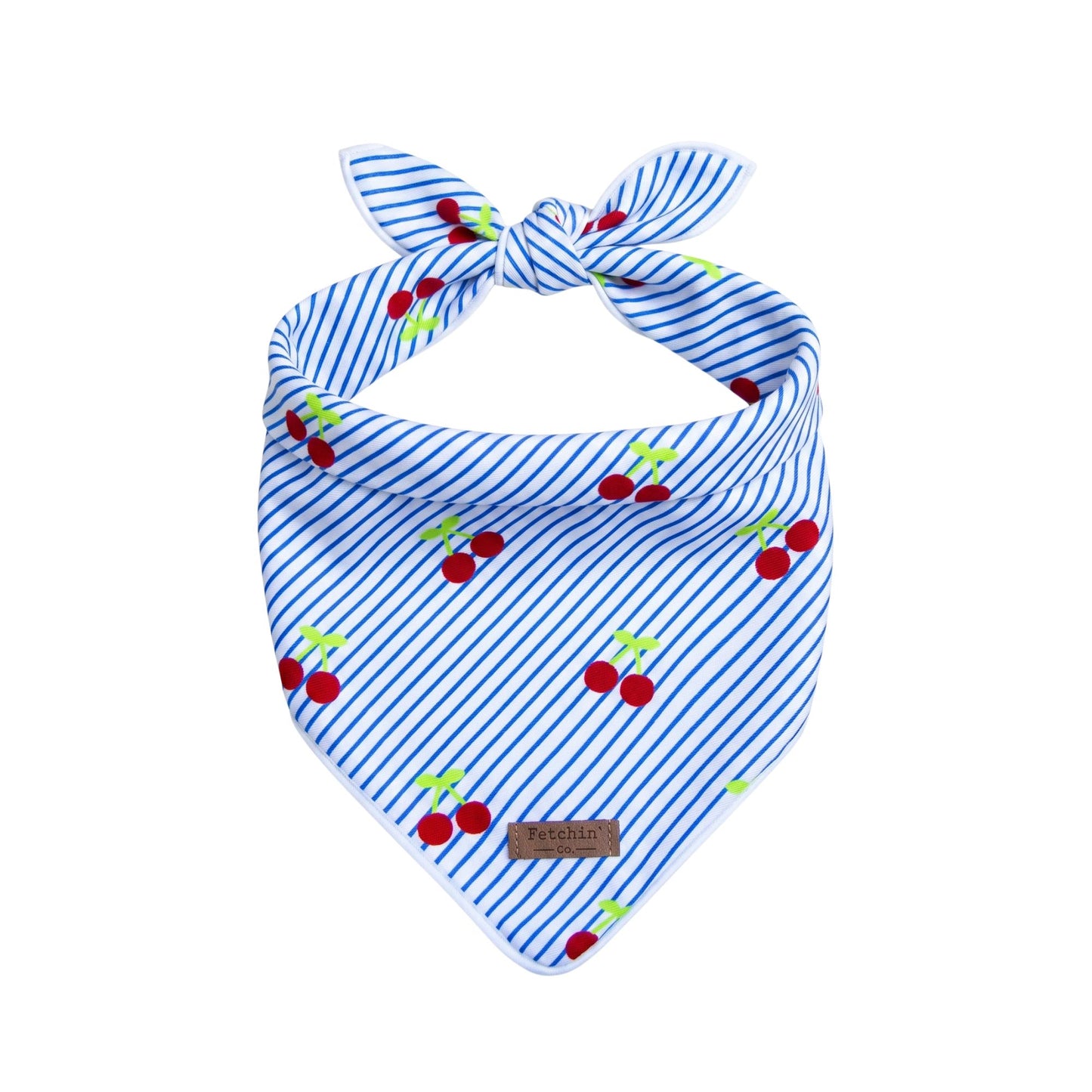Cherry Pin-Striped Printed Bandana