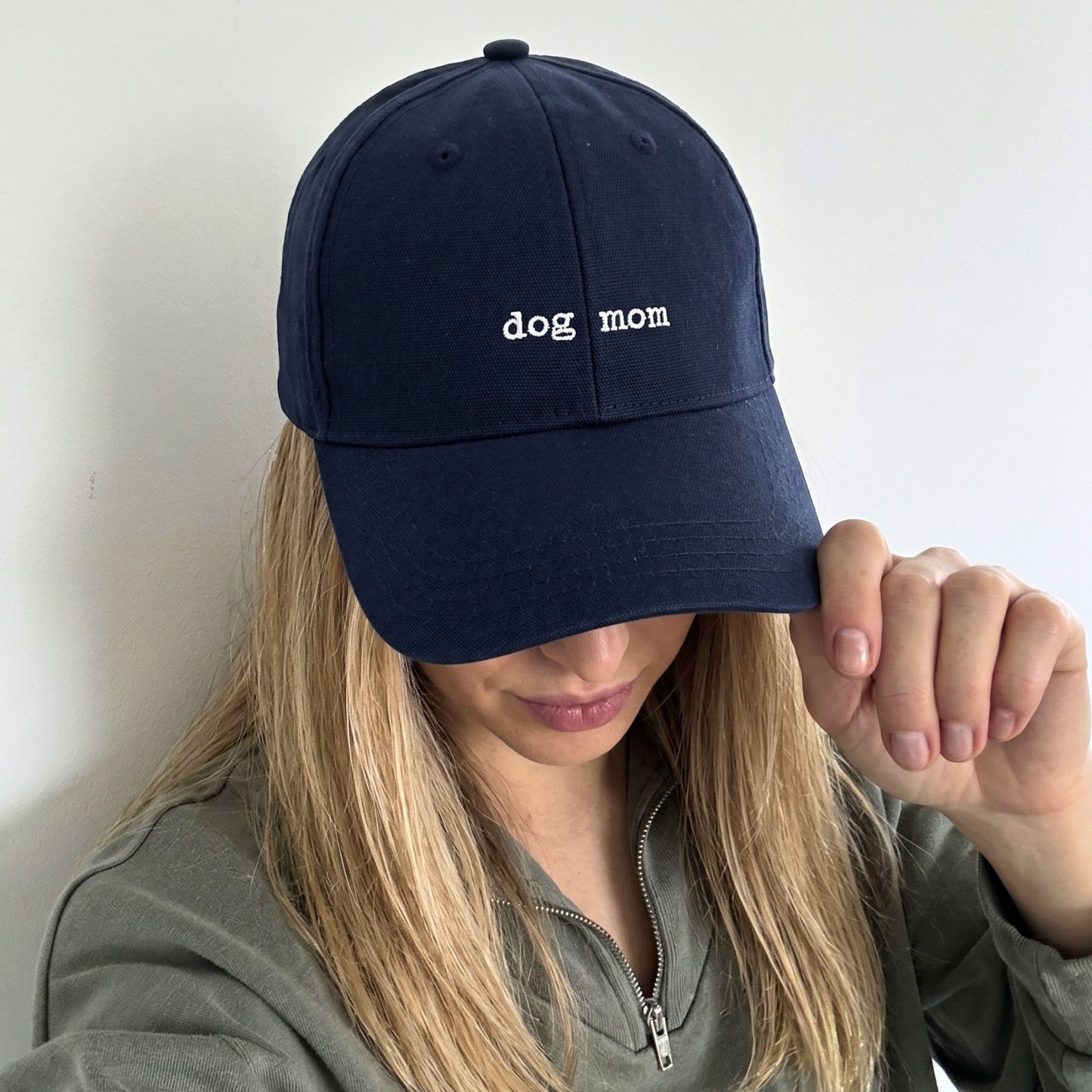 Dog Mom Navy Baseball Hat