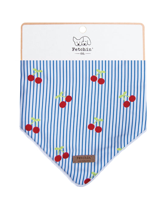 Cherry Pin-Striped Printed Bandana