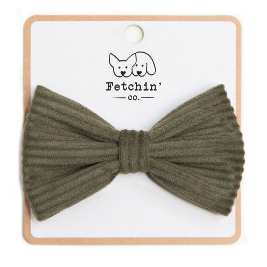 Green Corduroy Collar Bow Tie