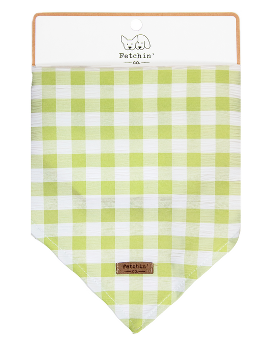 Green Gingham Bandana