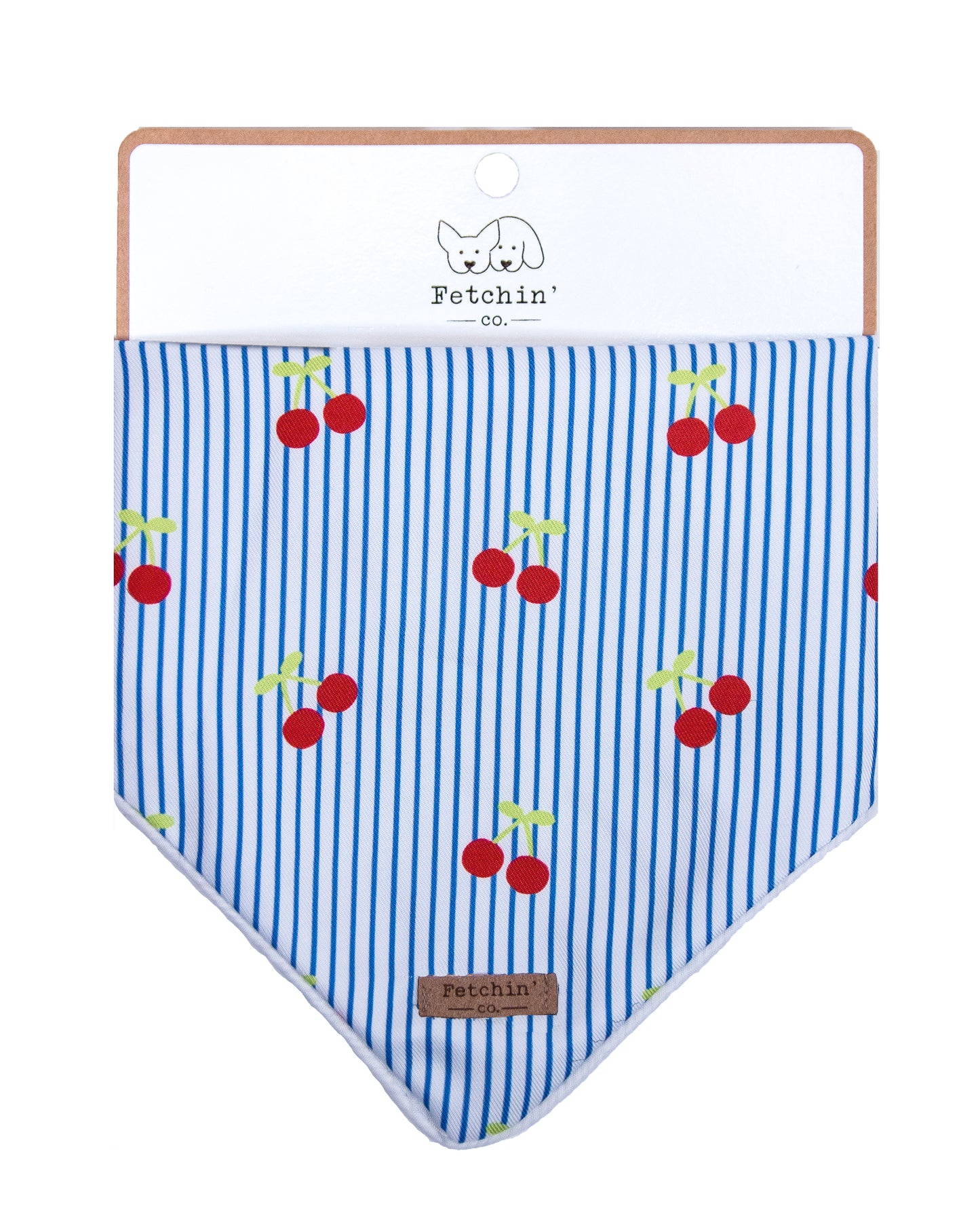 Cherry Pin-Striped Printed Bandana