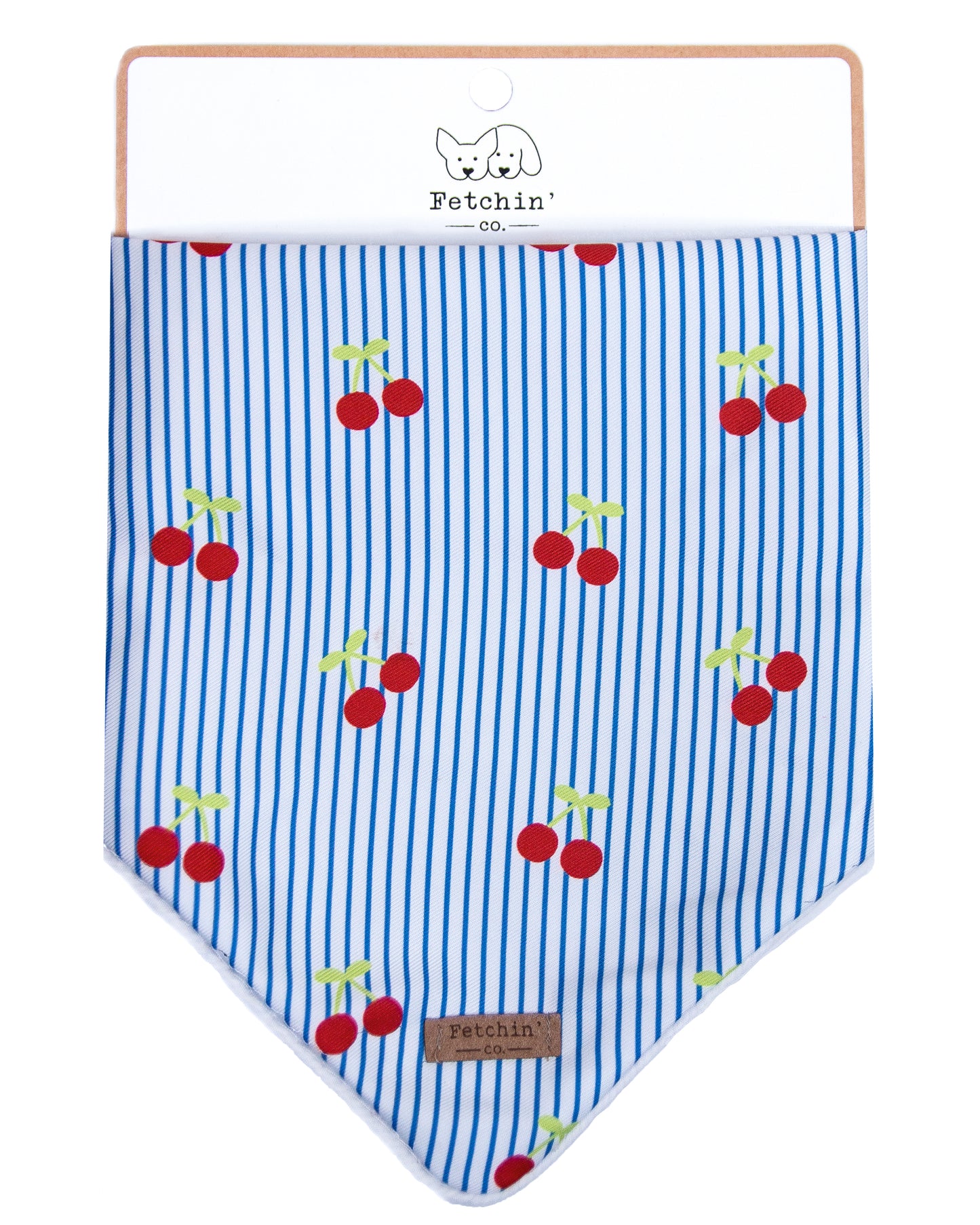 Cherry Pin-Striped Printed Bandana