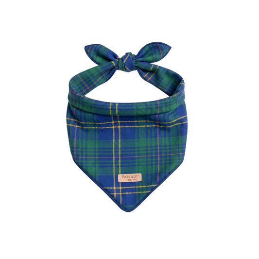 Navy Plaid Bandana