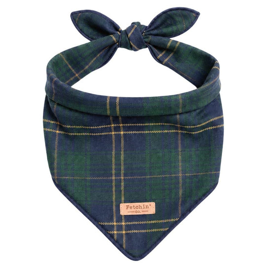 Navy Plaid Bandana