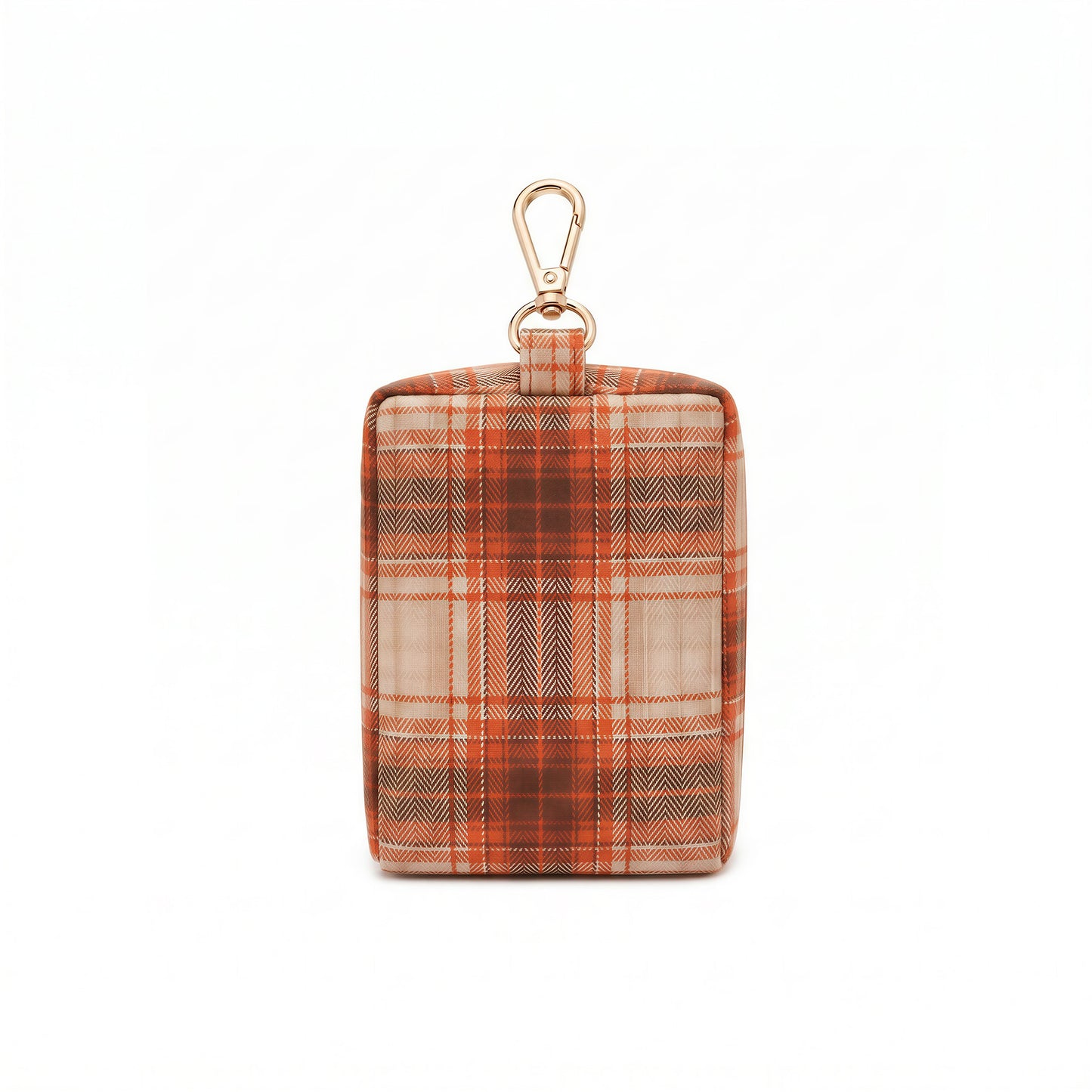 Rust Plaid Pet Waste Bag Holder