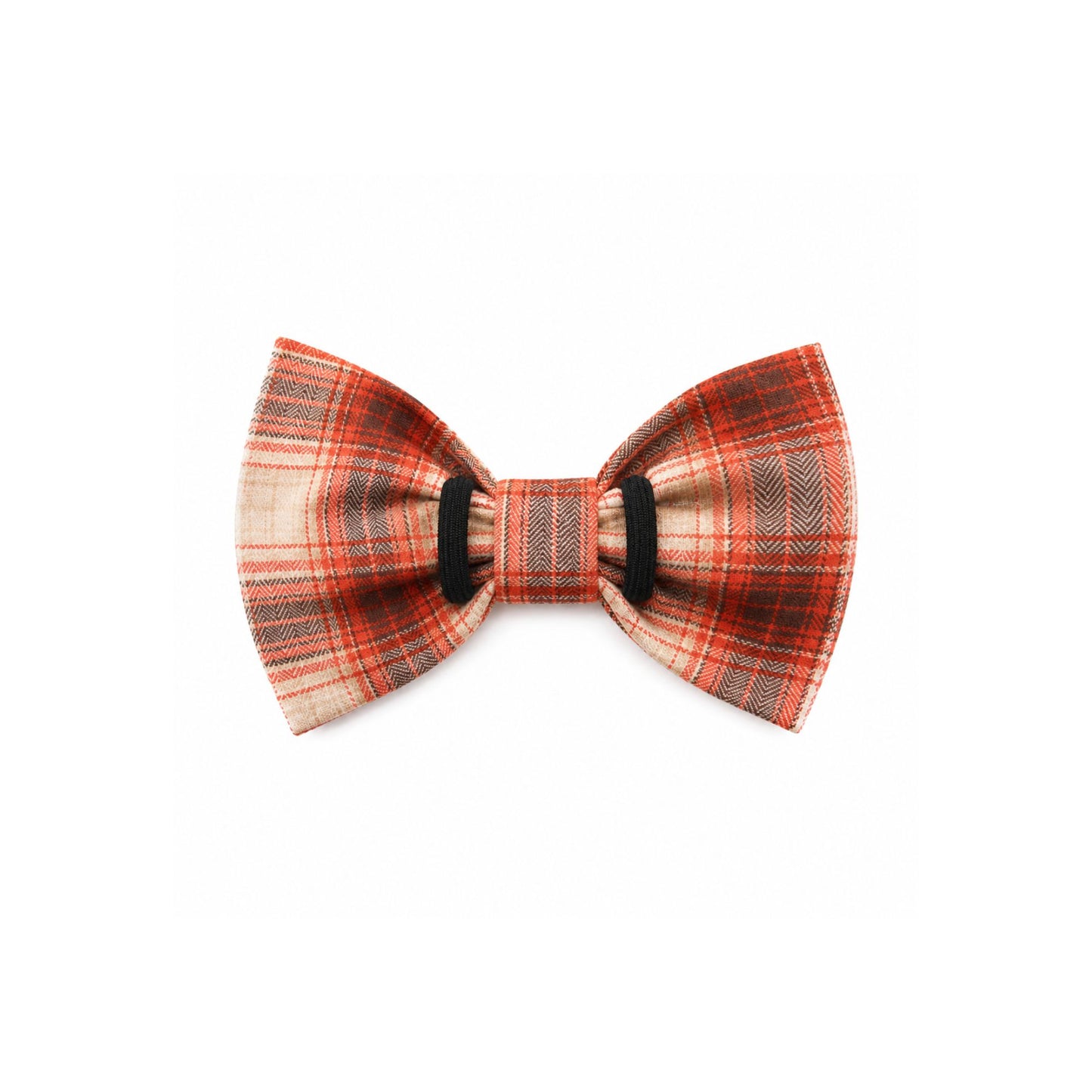 Rust Plaid Collar Bow Tie