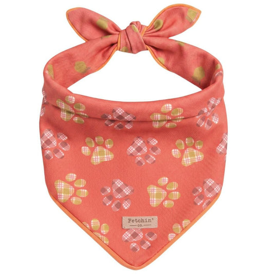 Plaid Paw Print Bandana