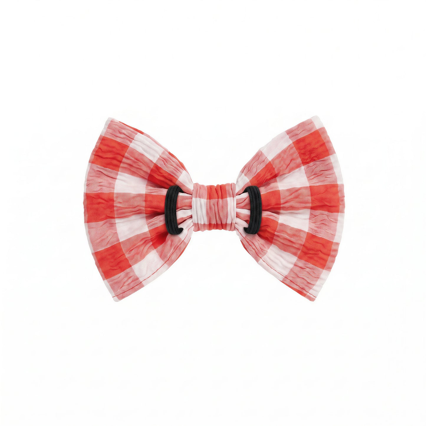 Red Gingham Collar Bow Tie