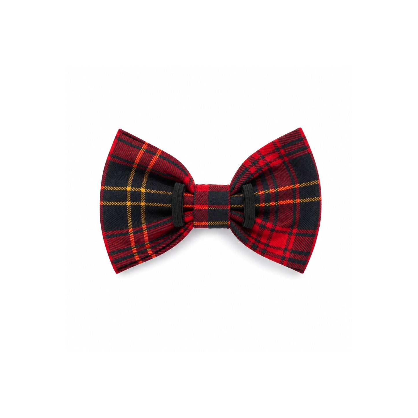 Red Plaid Collar Bow Tie