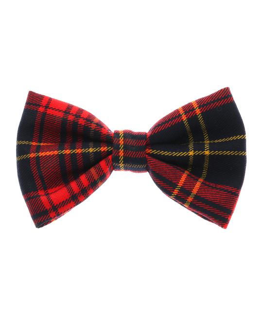 Red Plaid Collar Bow Tie