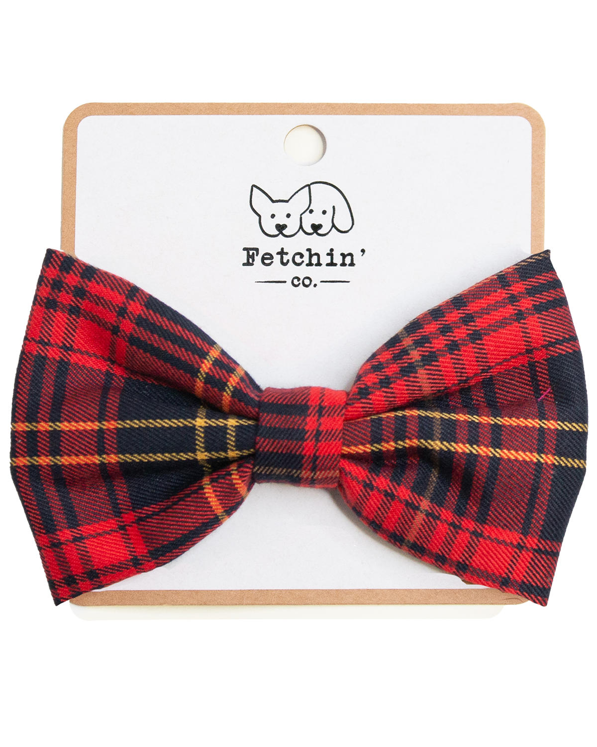 Red Plaid Collar Bow Tie