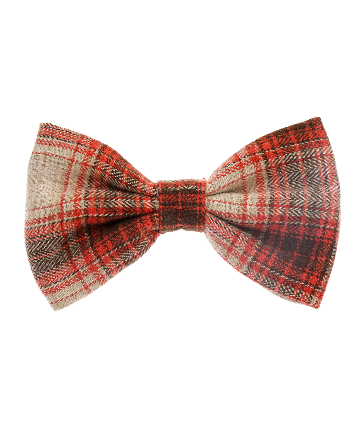 Rust Plaid Collar Bow Tie