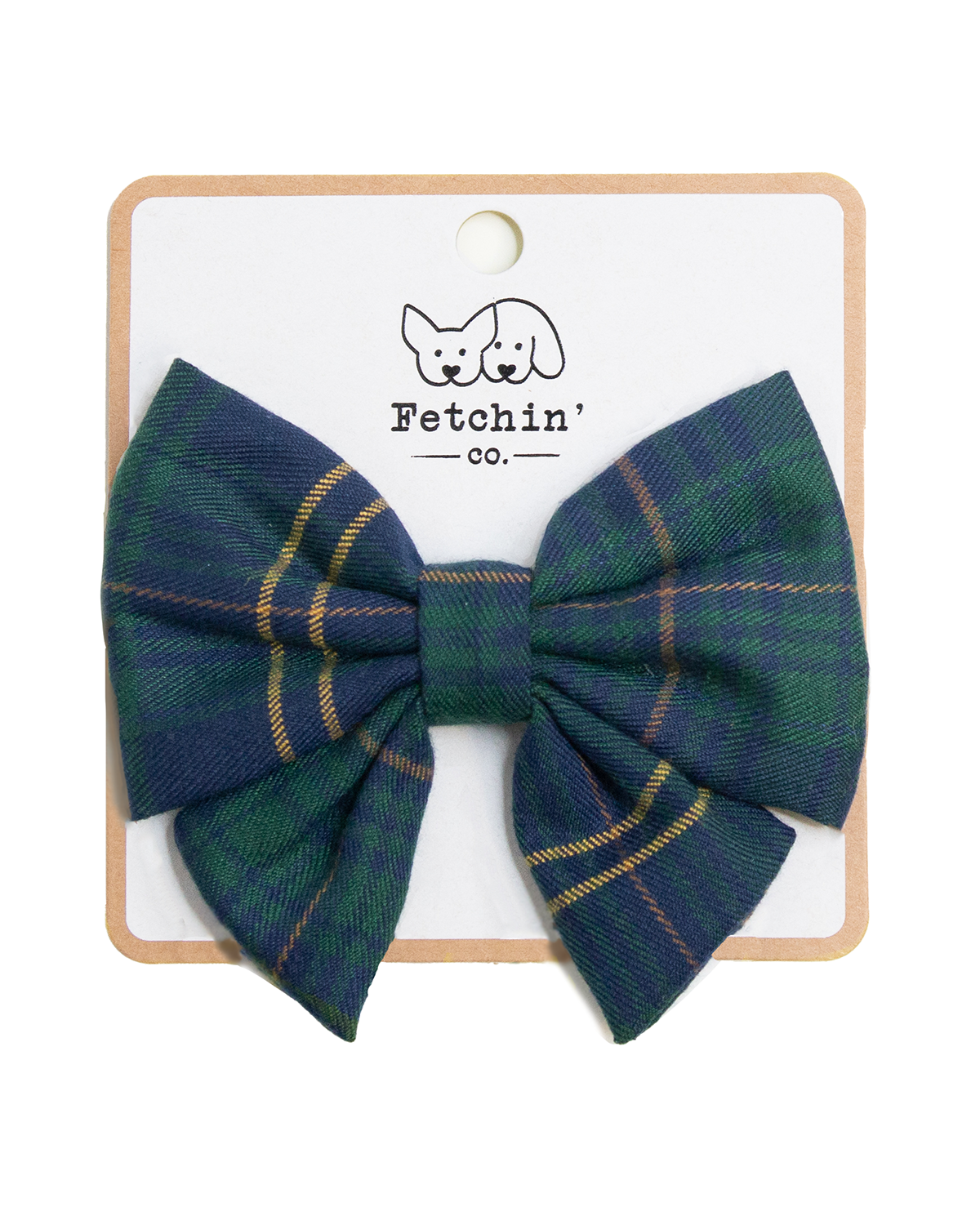 Navy Plaid Collar Bow