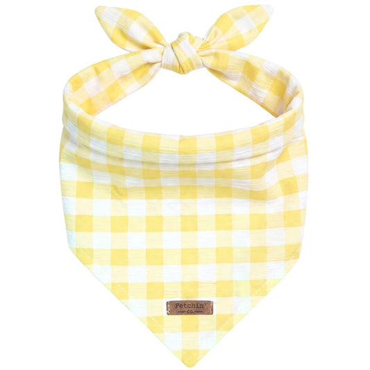 Yellow Gingham Bandana