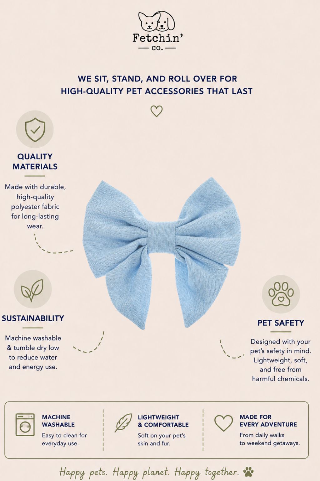 Chambray Collar Bow