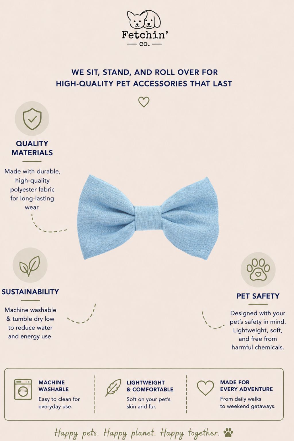 Chambray Collar Bow Tie