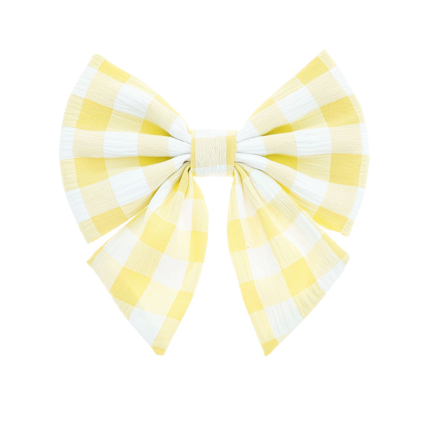 Yellow Gingham Collar Bow