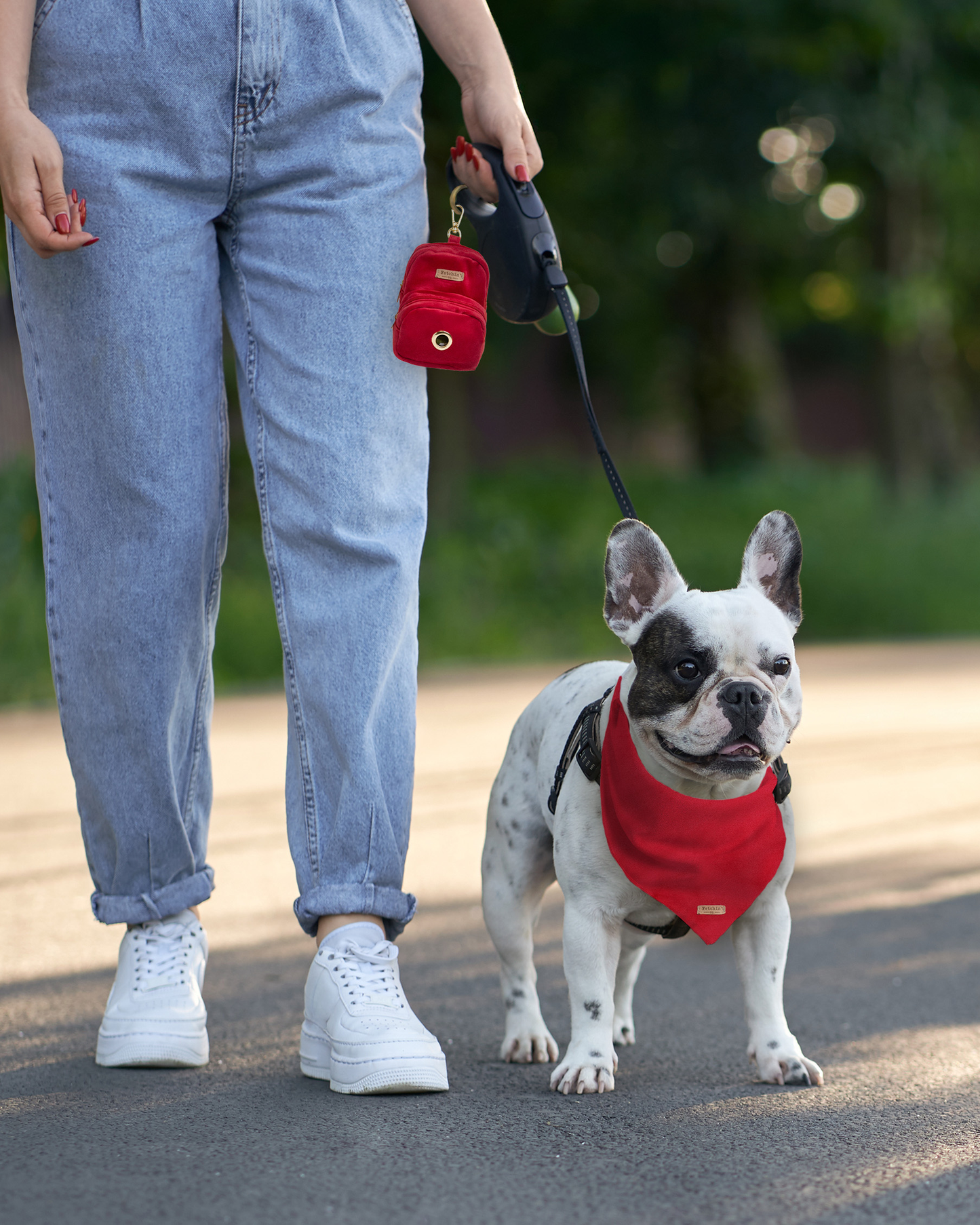 Houndstooth Mini Backpack Pet Waste Bag & Treat Holder