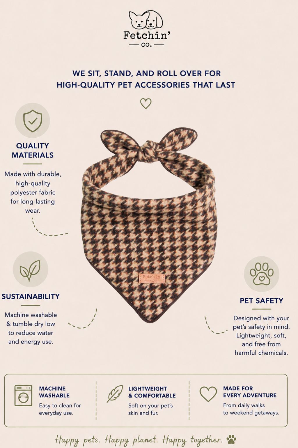 Houndstooth Bandana