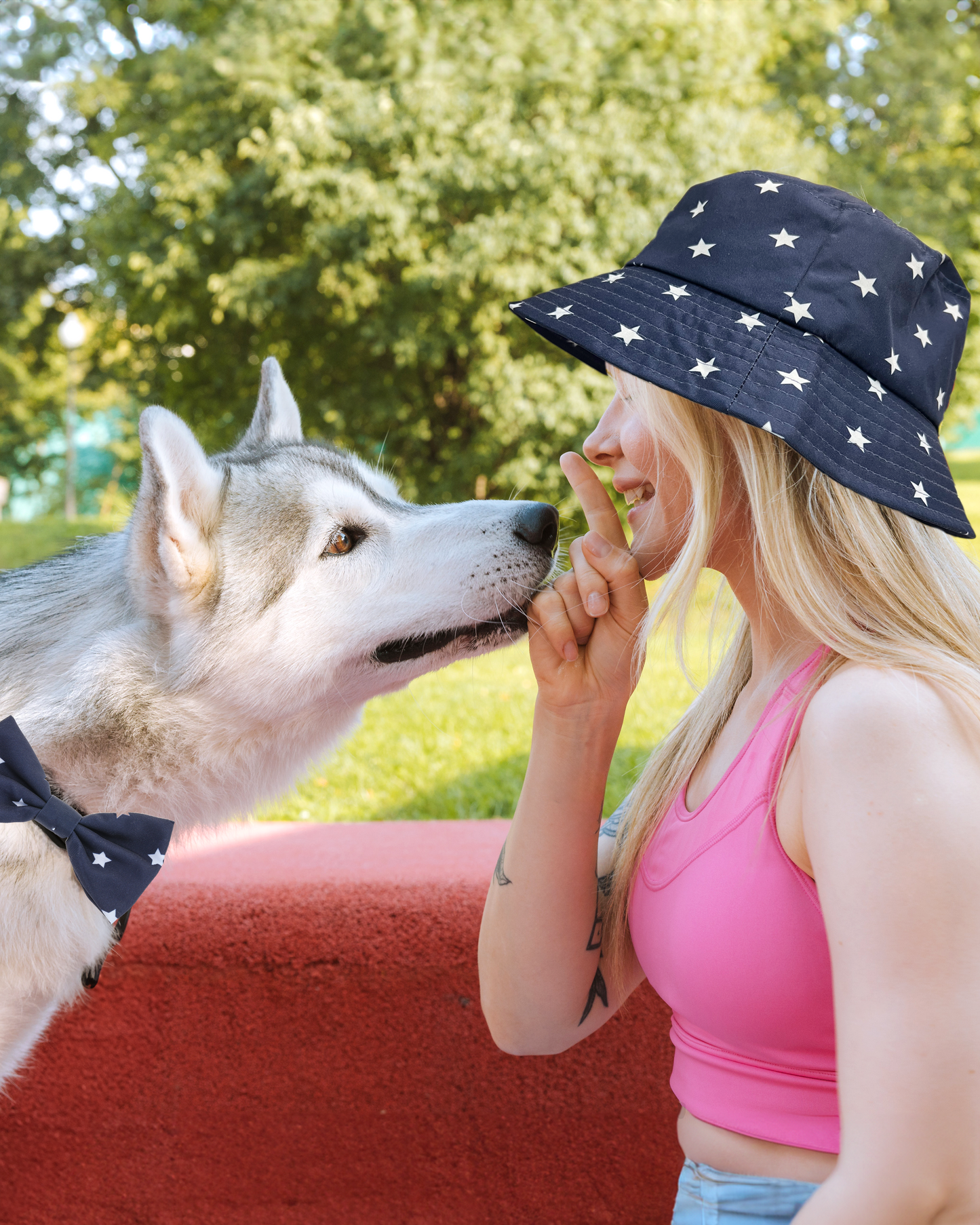 Navy & White Stars Bucket Hat