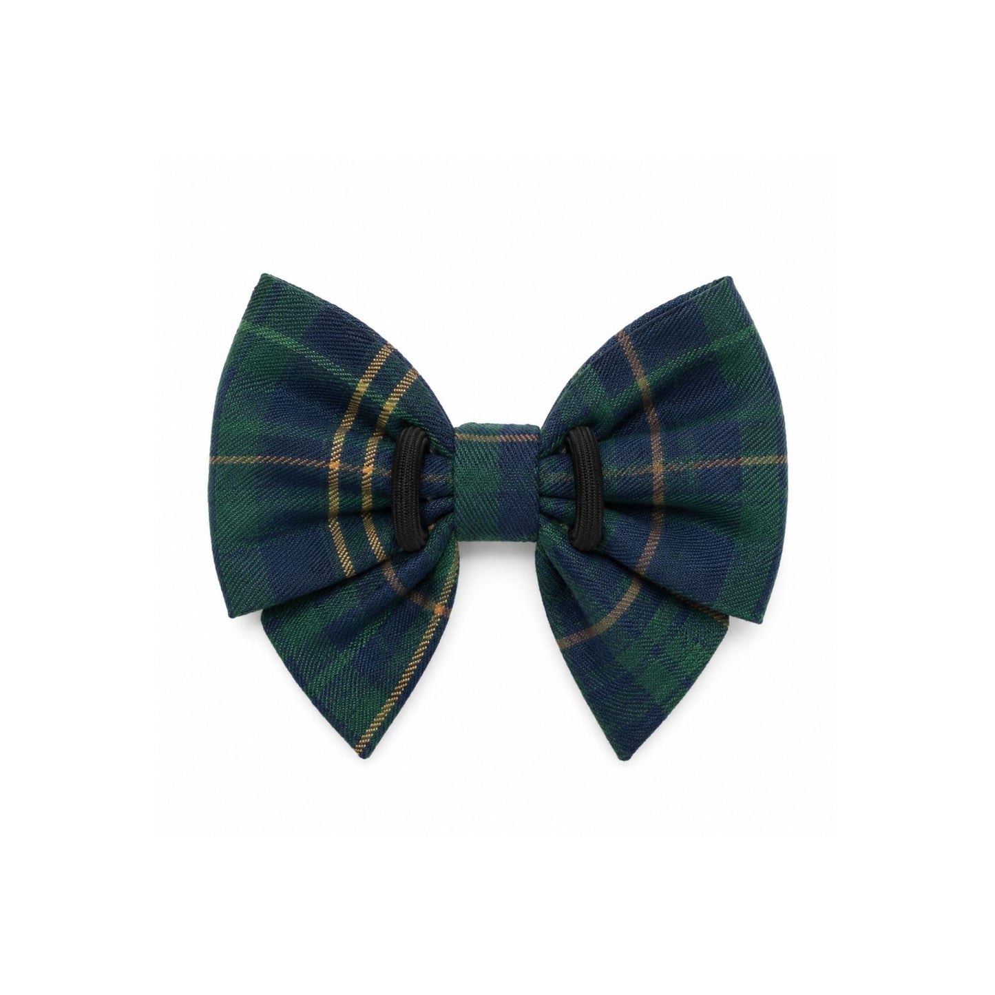 Navy Plaid Collar Bow